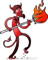 cartoon devil with pitchfork vector