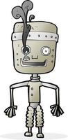 cartoon malfunctioning robot vector