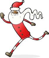 cartoon running santa vector