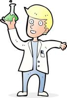 cartoon happy scientist vector