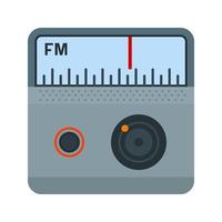 fm radio plana icono multicolor vector