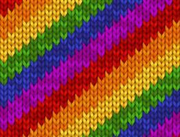 Realistic knitted vector illustration. Rainbow texture, symbol of gay, lesbian, bisexual, transgender and LGBT community. Flag of pride. Seamless pattern for background, wallpaper, print, design.