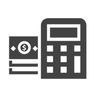 Calculator Glyph Black Icon vector