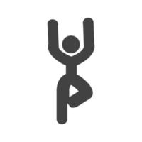 Yoga Pose IV Glyph Black Icon vector