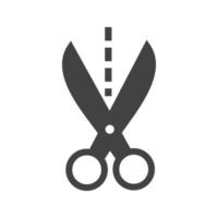 Cut Glyph Black Icon vector