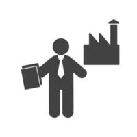 Industry Worker Glyph Black Icon vector