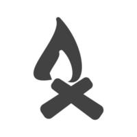 Fire Glyph Black Icon vector