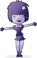 cartoon happy vampire girl vector