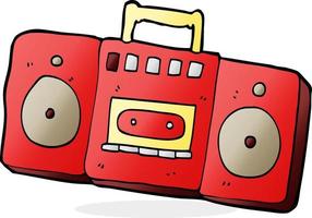 cartoon radio cassette player vector