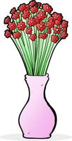 cartoon flowers in pot vector