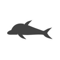 icono de glifo de delfín negro vector