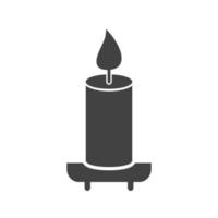 Candle on Shelf Glyph Black Icon vector