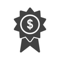 Dollar Badge Glyph Black Icon vector