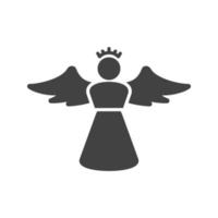 Angel Glyph Black Icon vector