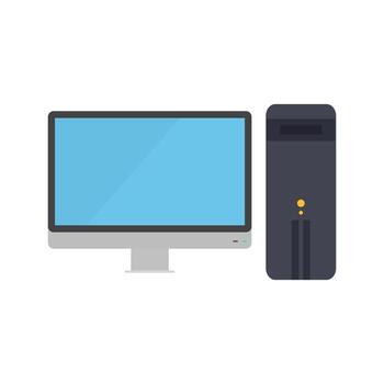 Computer Flat Multicolor Icon vector
