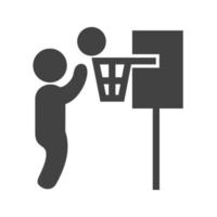 jugador de baloncesto glifo icono negro vector