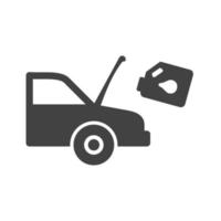 Car and Oil Can Glyph Black Icon vector