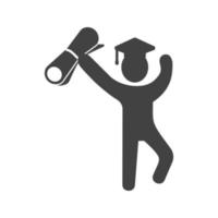 Student Holding Degree Glyph Black Icon vector