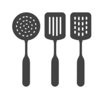 Spatulas Glyph Black Icon vector