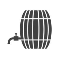 barril con grifo glifo icono negro vector