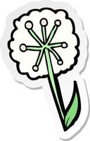 sticker of a cartoon dandelion vector