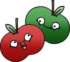 gradient shaded cartoon juicy apple vector