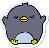 sticker of a cartoon penguin vector