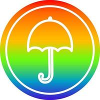 open umbrella circular in rainbow spectrum vector