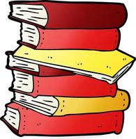 cartoon pile of books vector