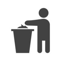 Throwing litter Glyph Black Icon vector