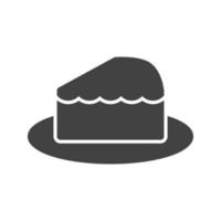 Slice of Cake Glyph Black Icon vector