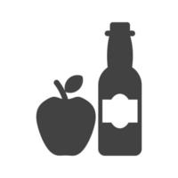 icono de glifo de sidra de manzana negro vector