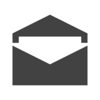 Open Envelope II Glyph Black Icon vector