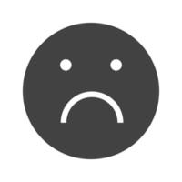Sad Glyph Black Icon vector