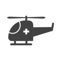 Helicopter Glyph Black Icon vector