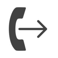 Outgoing Call Glyph Black Icon vector