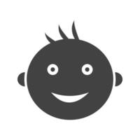 icono negro de glifo de bebé sonriente vector