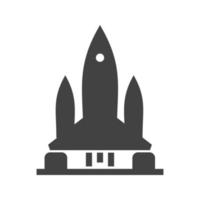 Rocket II Glyph Black Icon vector