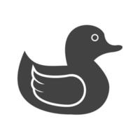 patito glifo icono negro vector