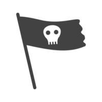 bandera pirata ii glifo icono negro vector