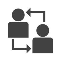 Connected Users Glyph Black Icon vector