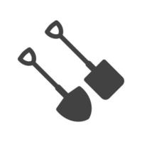 Spade and Shovel Glyph Black Icon vector