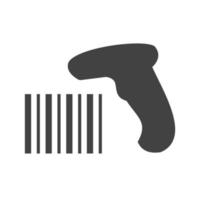 Bar Code Reader Glyph Black Icon vector