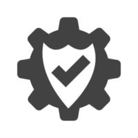 Security Settings Glyph Black Icon vector