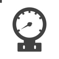 Pressure Gauge Glyph Black Icon vector