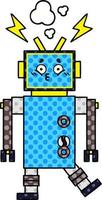 robot de dibujos animados de estilo cómic vector