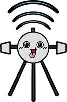 cute cartoon satellite vector