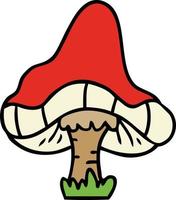 cartoon doodle of a single mushroom vector