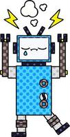 comic book style cartoon robot vector