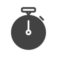 Stopwatch Glyph Black Icon vector